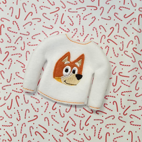 Orange Dog Elf Sweater
