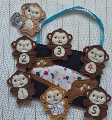 5 Monkeys Finger Puppets